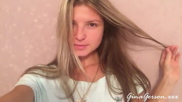 Cutie Gina Gerson masturbates and films herself on her phone